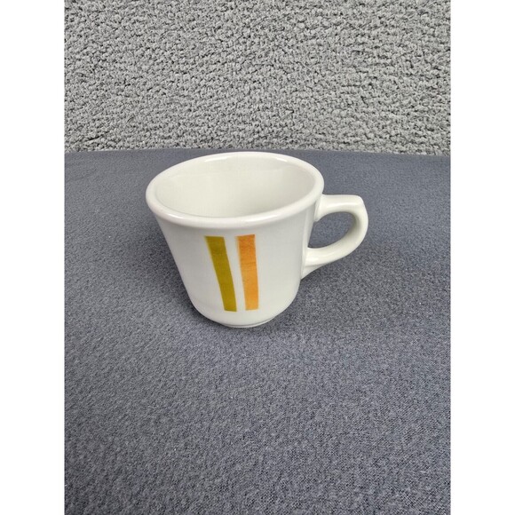 Sterling China 5Oz Vitrified Mug Retro Gold Stripe Espresso Coffee Vintage Diner - Picture 8 of 8